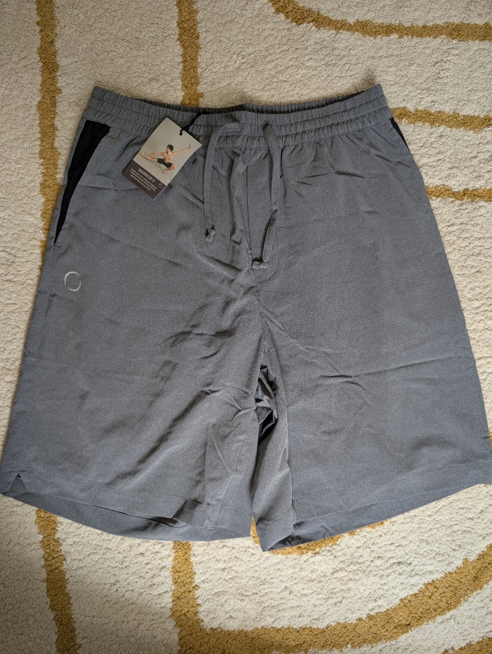 NWT Ohmme Men's Yoga‎ Shorts Size 28 Gray Athletic Warrior II